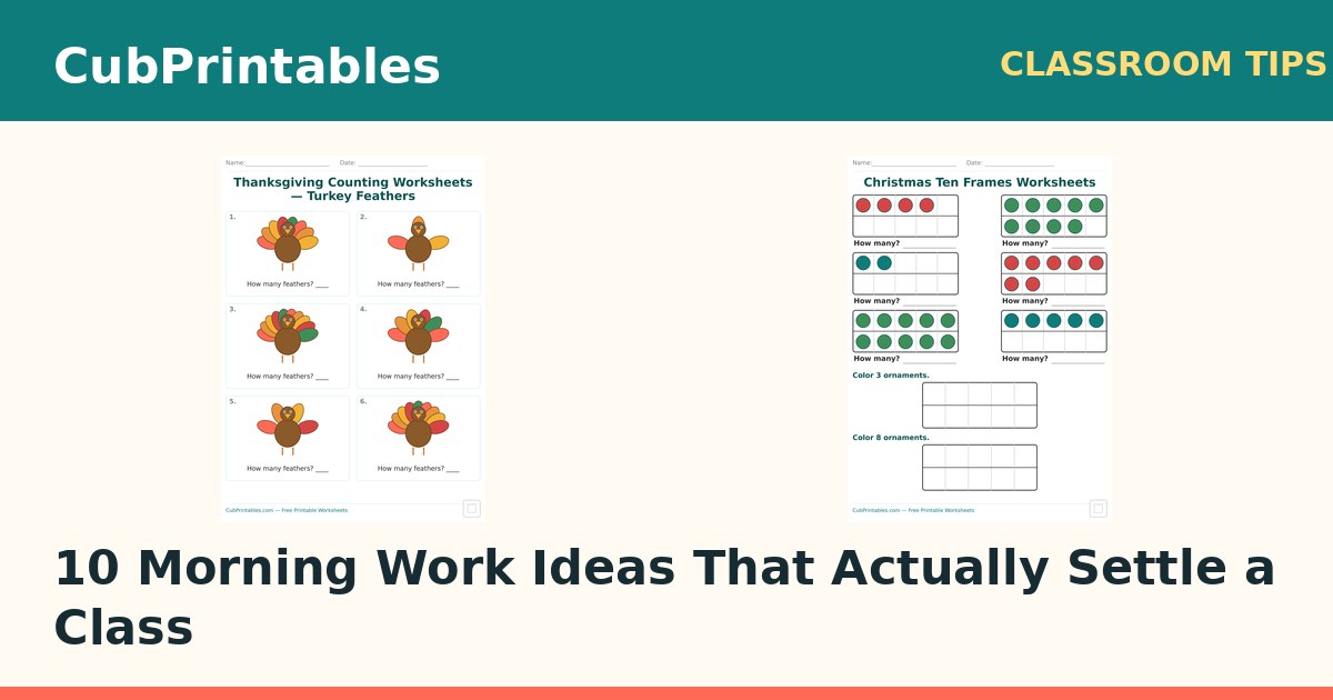 10 Morning Work Ideas That Actually Settle a Class