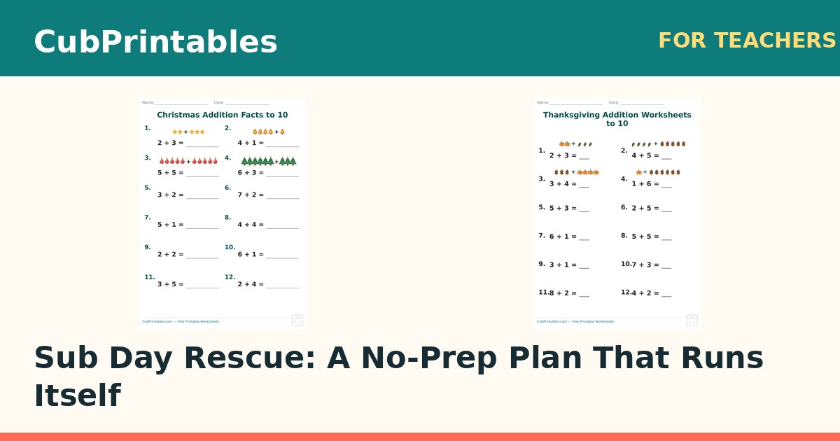 Sub Day Rescue: A No-Prep Plan That Runs Itself