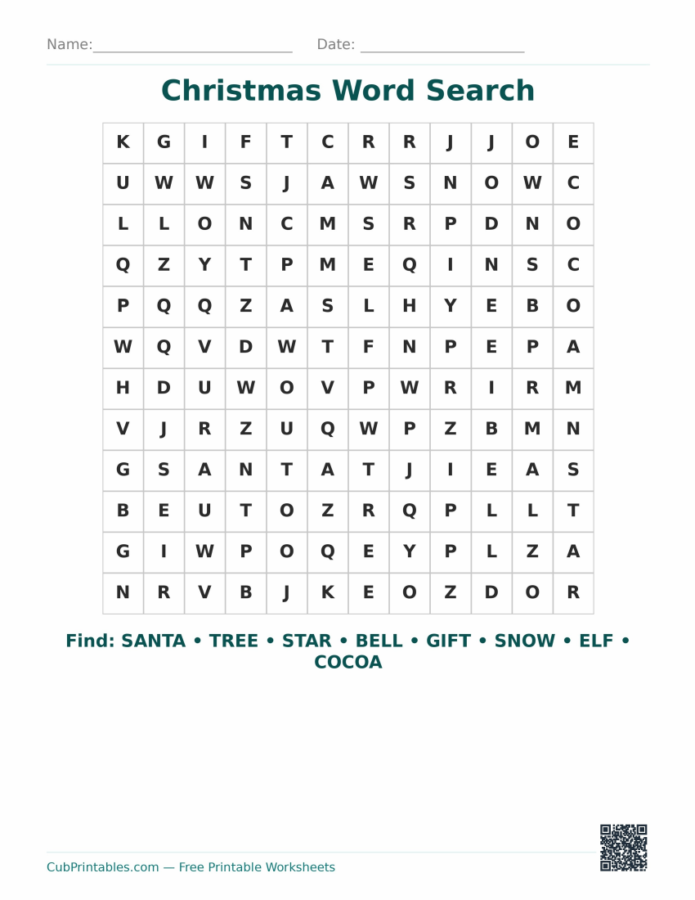 Christmas Word Search