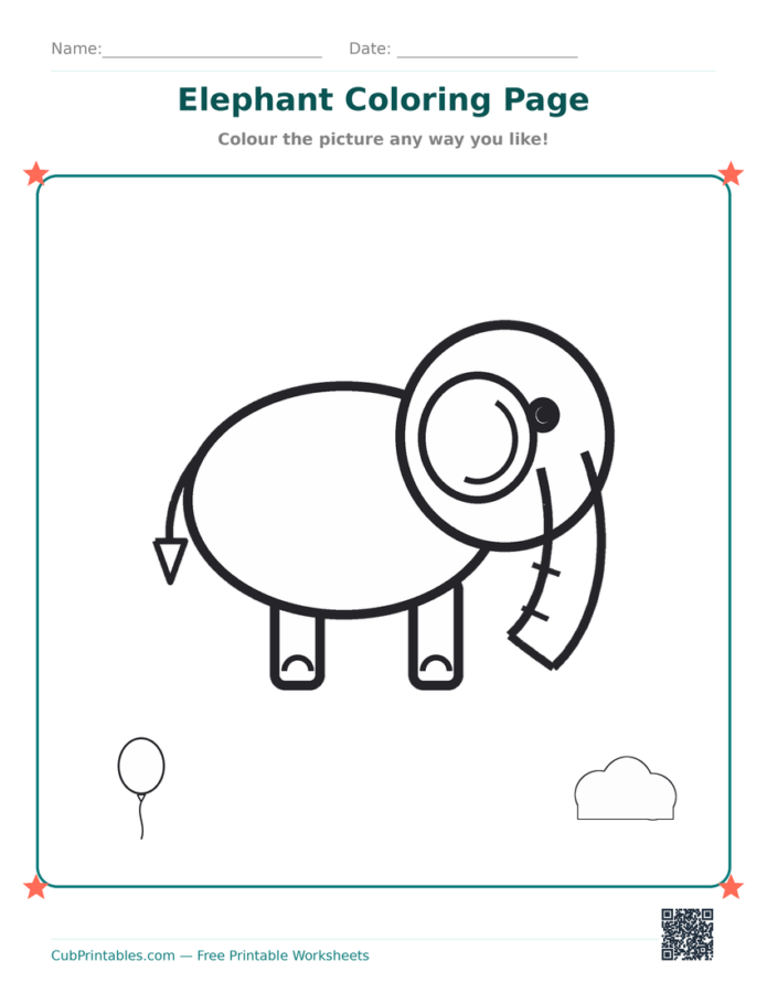 Elephant Coloring Page
