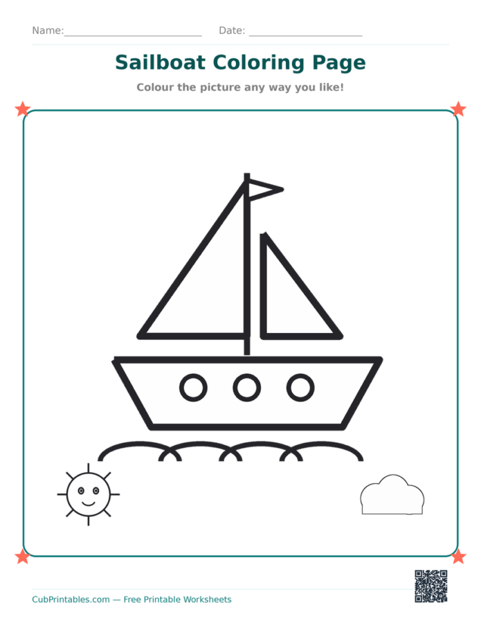 Sailboat Coloring Page