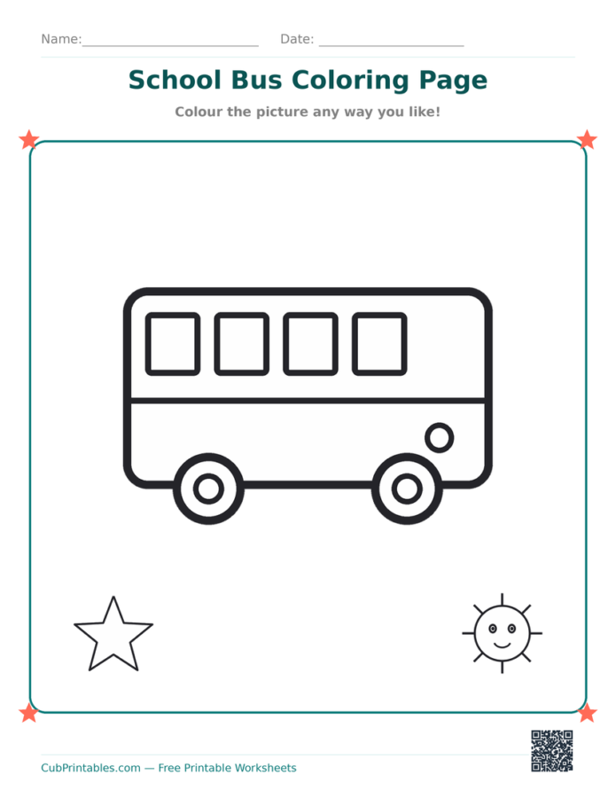 School Bus Coloring Page