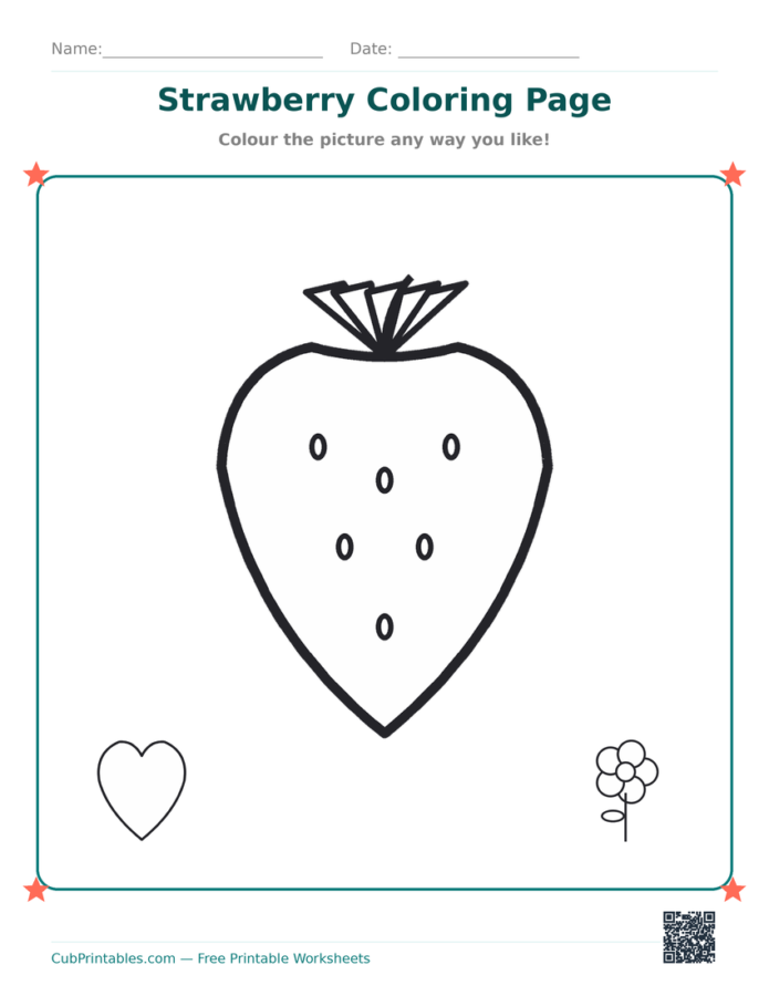 Strawberry Coloring Page