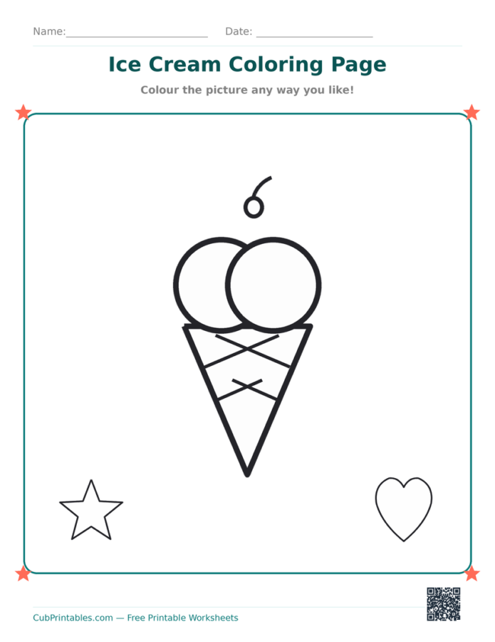 Ice Cream Coloring Page