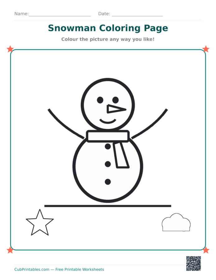 Snowman Coloring Page