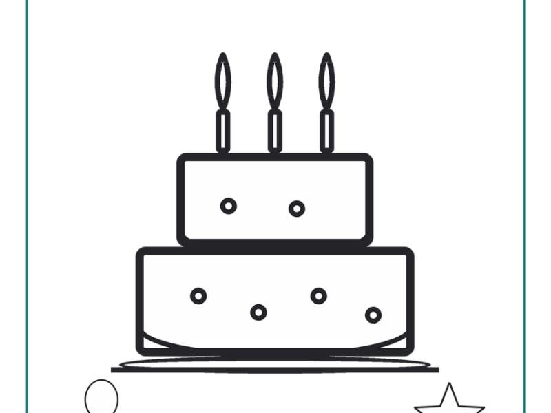Birthday Cake Coloring Page